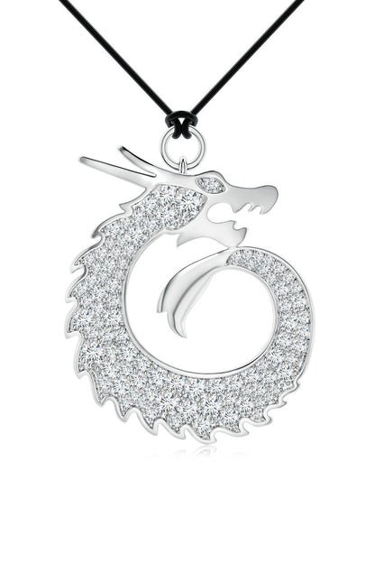 NATORI Buy Dragon Lab-Grown Diamond Silver Pendant Necklace in 925 Silver Online