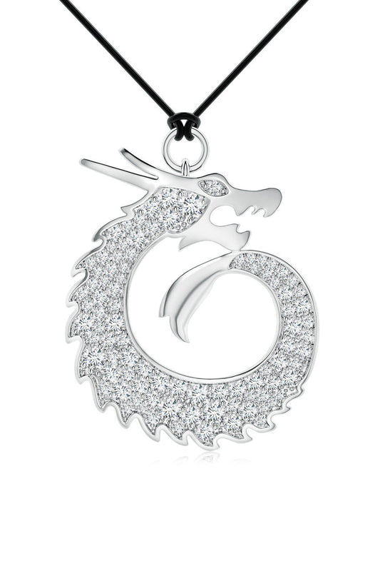 NATORI Buy Dragon Lab-Grown Diamond Silver Pendant Necklace in 925 Silver Online
