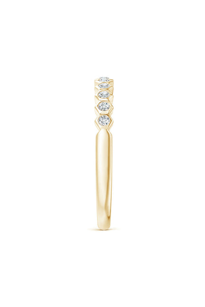 NATORI Buy Indochine 14k Hexagon 11-Diamond Stacking Ring in 14K Yellow Gold Online