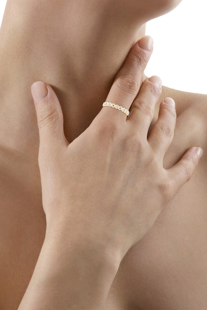 NATORI Buy Indochine 14k Hexagon Alternating 5-Diamond Ring in 14K Yellow Gold Online