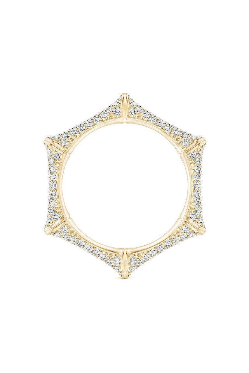 NATORI Buy Indochine 14k Diamond Pave Bamboo Eternity Ring in 14K Yellow Gold Online