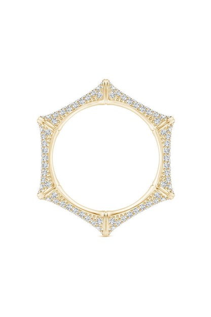NATORI Buy Indochine 14k Diamond Pave Bamboo Eternity Ring in 14K Yellow Gold Online