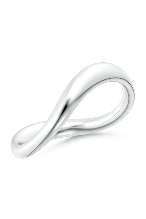 NATORI Buy Shangri-La Brushstroke 14K Gold Stacking Ring in 14K White Gold Online