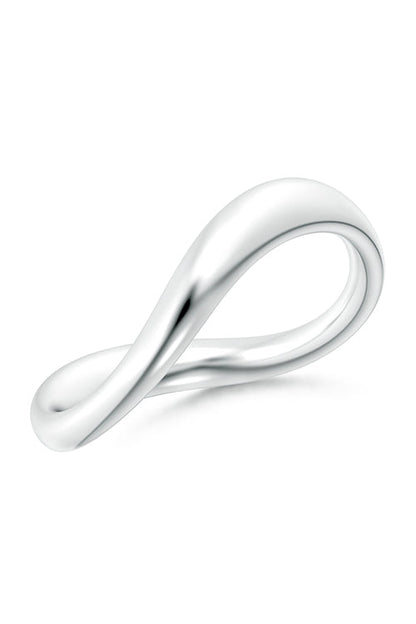 NATORI Buy Shangri-La Brushstroke 14K Gold Stacking Ring in 14K White Gold Online