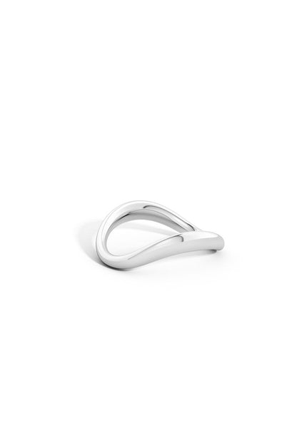 NATORI Buy Shangri-La Brushstroke 14K Gold Stacking Ring in 14K White Gold Online
