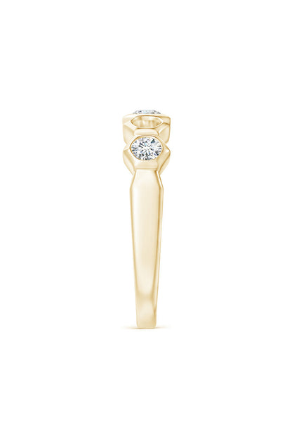 NATORI Buy Indochine 14k Hexagon Alternating 3-Diamond Ring in 14K Yellow Gold Online