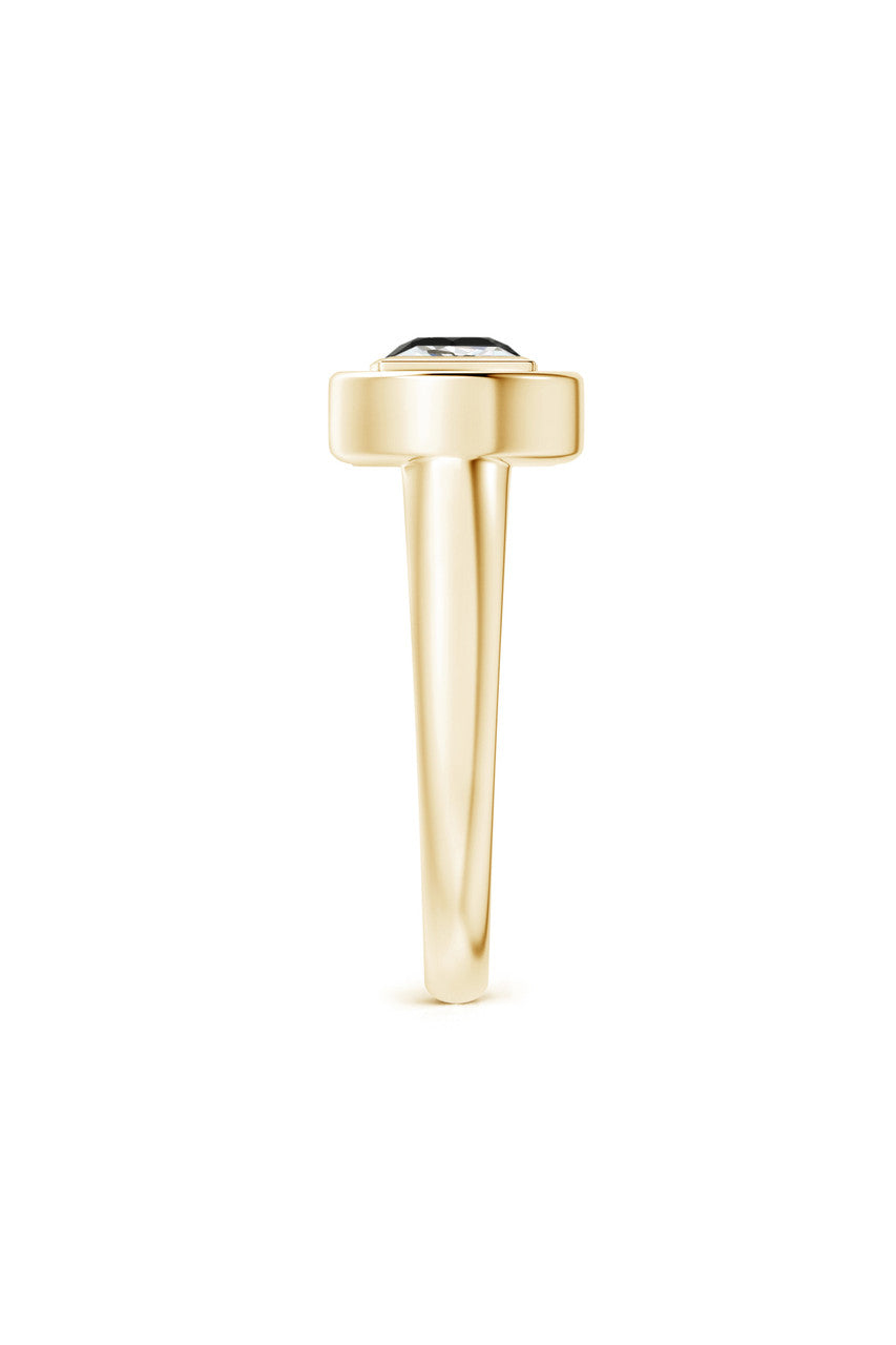 NATORI Buy Infinity 14K Gold with Black & White Diamond Two Stone Open Ring in 14K Yellow Gold Online