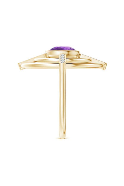 NATORI Buy Infinity Concentric Circle 14K Gold and Amethyst Ring in 14K Yellow Gold Online