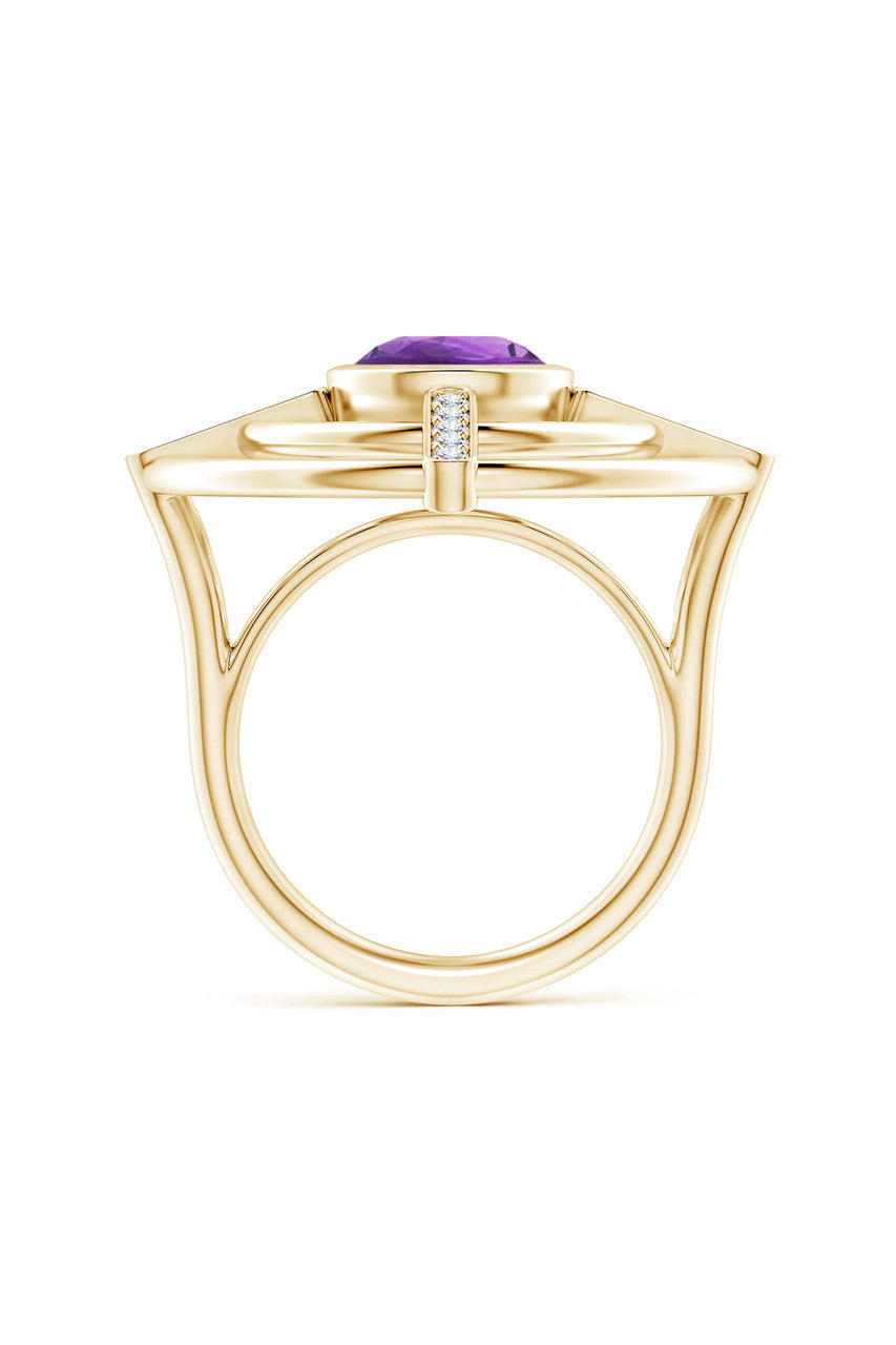NATORI Buy Infinity Concentric Circle 14K Gold and Amethyst Ring in 14K Yellow Gold Online