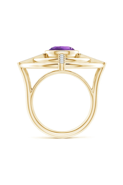 NATORI Buy Infinity Concentric Circle 14K Gold and Amethyst Ring in 14K Yellow Gold Online