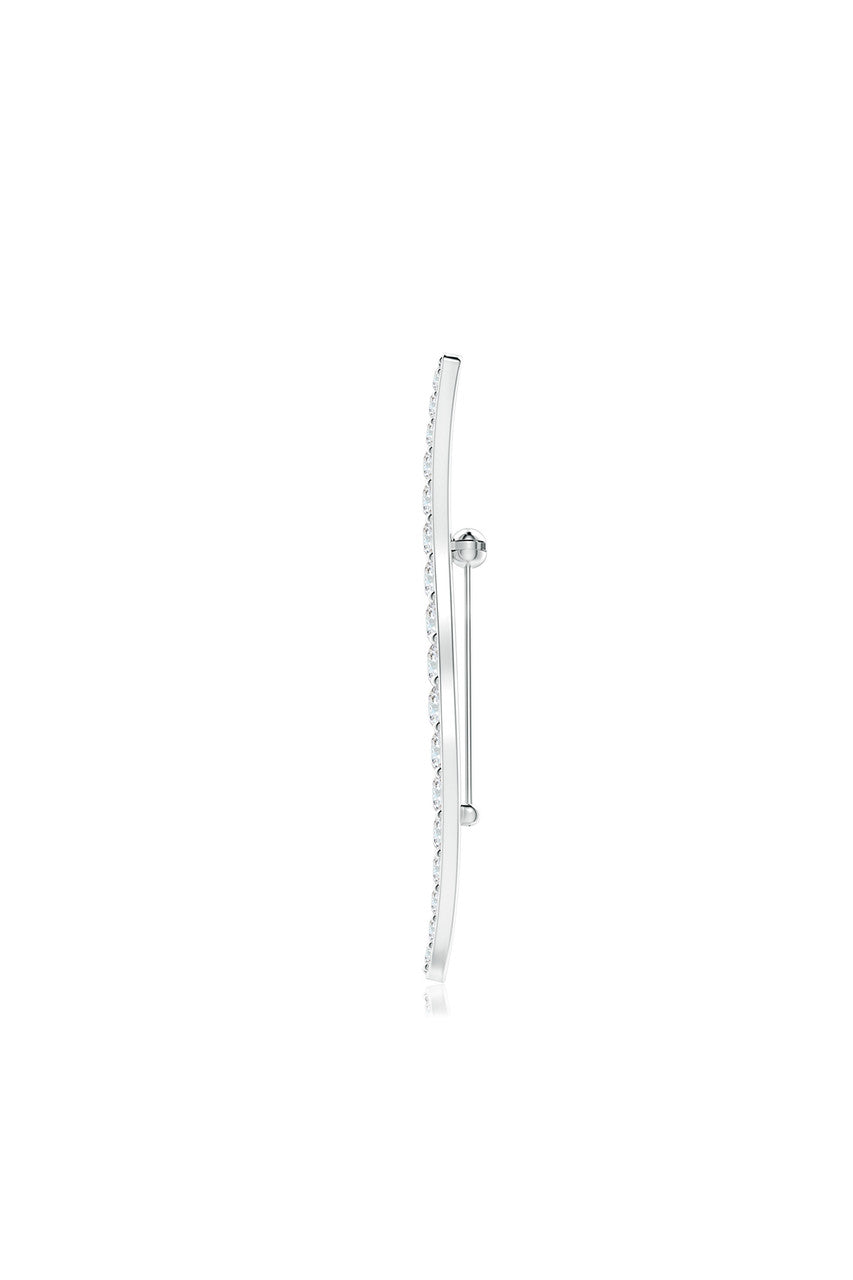 NATORI Buy Shangri-La Brushstroke 14k Gold and Diamond Brooch in 14K White Gold Online