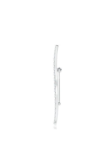 NATORI Buy Shangri-La Brushstroke 14k Gold and Diamond Brooch in 14K White Gold Online