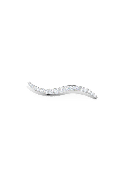 NATORI Buy Shangri-La Brushstroke 14k Gold and Diamond Brooch in 14K White Gold Online