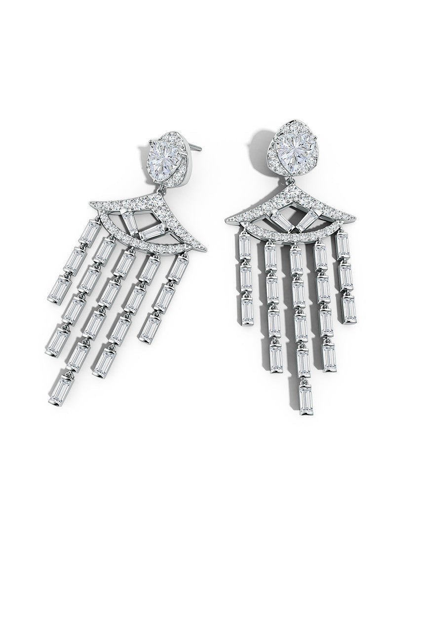 NATORI Buy Orient Express Lab-Grown 14K Gold & Diamond Statement Earrings in 14K White Gold Online