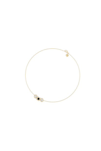 NATORI Buy Infinity 14K Gold with Black & White Diamond Three Stone Necklace in 14K Yellow Gold Online