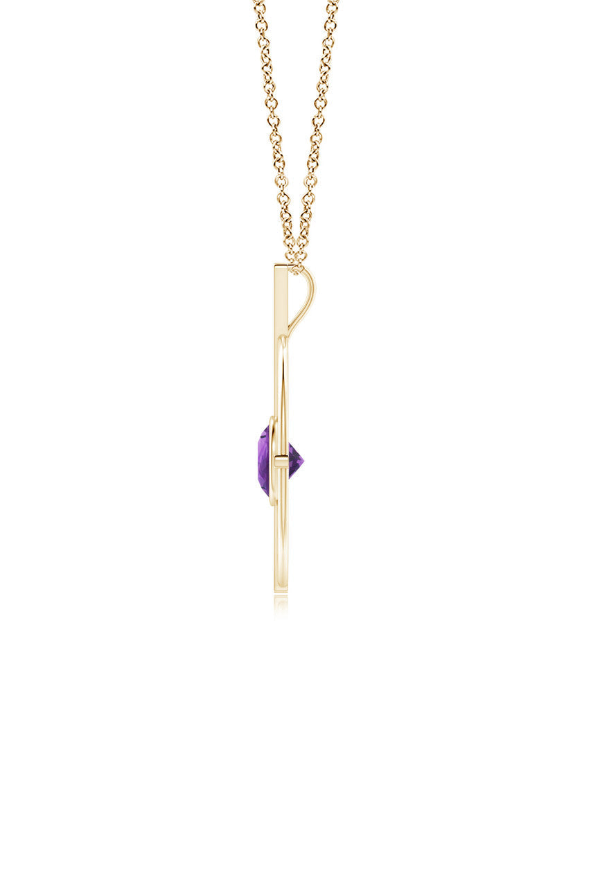 NATORI Buy Infinity Concentric Circle 14K Gold and Amethyst Pendant Necklace in 14K Yellow Gold Online