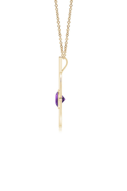 NATORI Buy Infinity Concentric Circle 14K Gold and Amethyst Pendant Necklace in 14K Yellow Gold Online