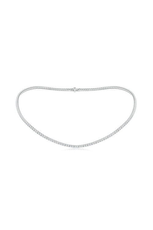 NATORI Buy Shangri-La 14K Gold and Diamond Prong Set Tennis Necklace in 14K White Gold Online