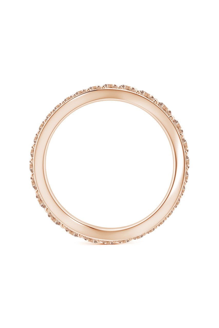 NATORI Buy Shangri-La Brushstroke 14K Gold and Coffee Diamond Full Eternity Stacking Ring in 14K Rose Gold Online