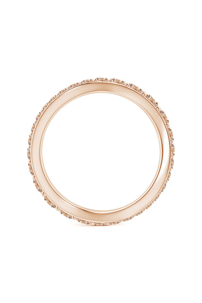 NATORI Buy Shangri-La Brushstroke 14K Gold and Coffee Diamond Full Eternity Stacking Ring in 14K Rose Gold Online