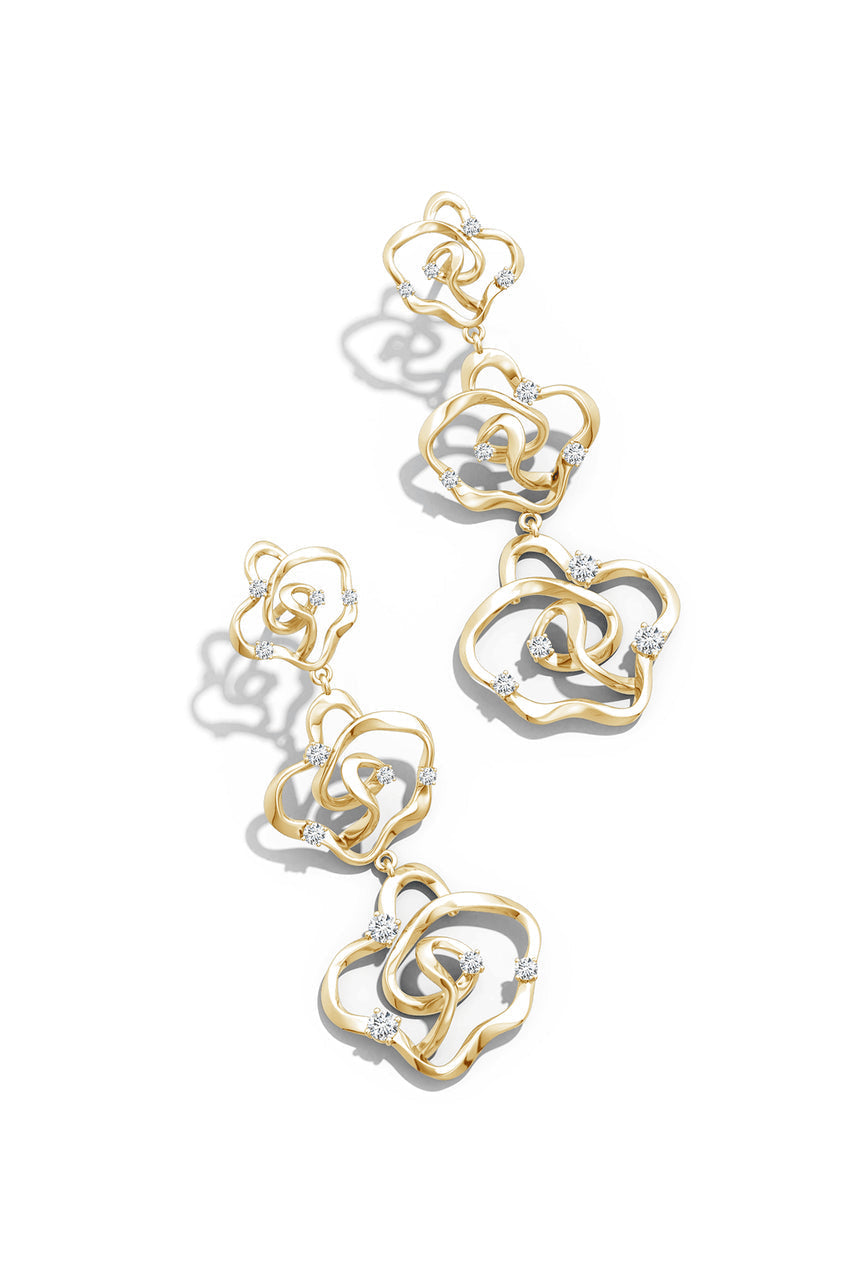 NATORI Buy Sakura 14k Tapered Diamond Dangle Earrings in 14K Yellow Gold Online