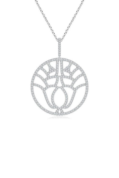 NATORI Buy Kamon 14k Open Diamond Pendant Necklace in 14K White Gold Online