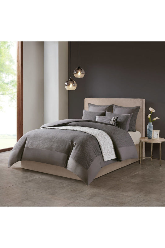 NATORI Buy Hanae Gray Duvet Cover Set in Gray Online