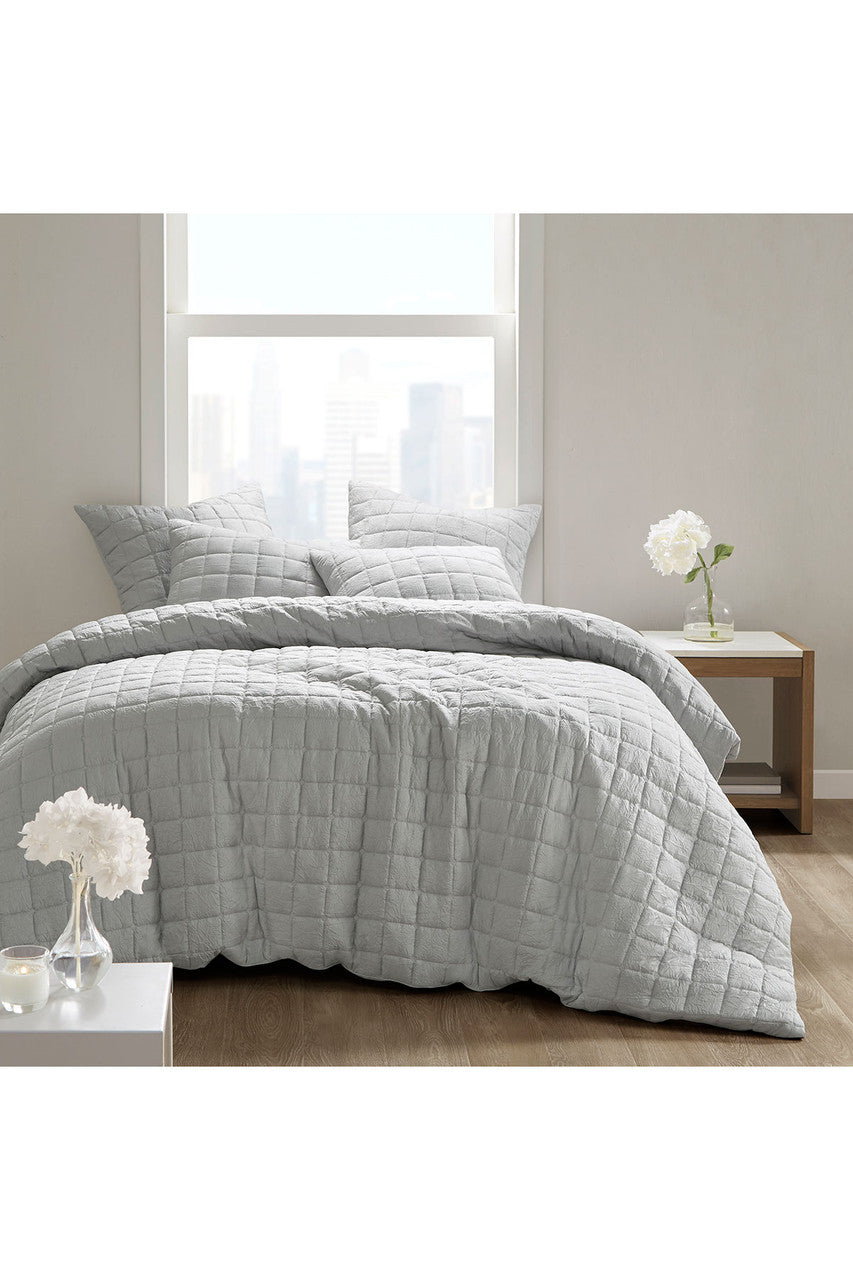 NATORI Buy Cocoon Quilt Top Grey Comforter Mini Set in Grey Online