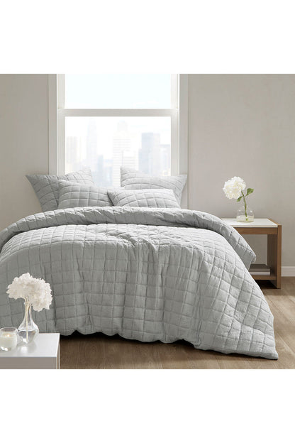 NATORI Buy Cocoon Quilt Top Grey Comforter Mini Set in Grey Online