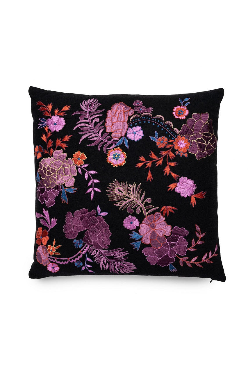NATORI Buy Mayon Bohemian Floral Embroidery Pillow Case in Black/Multi Online