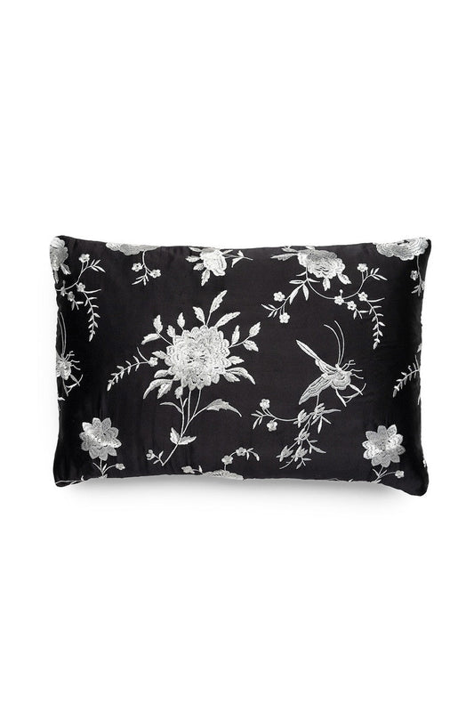 NATORI Buy Mayon Miyako Embroidered Pillow Case in Black/Grey Online
