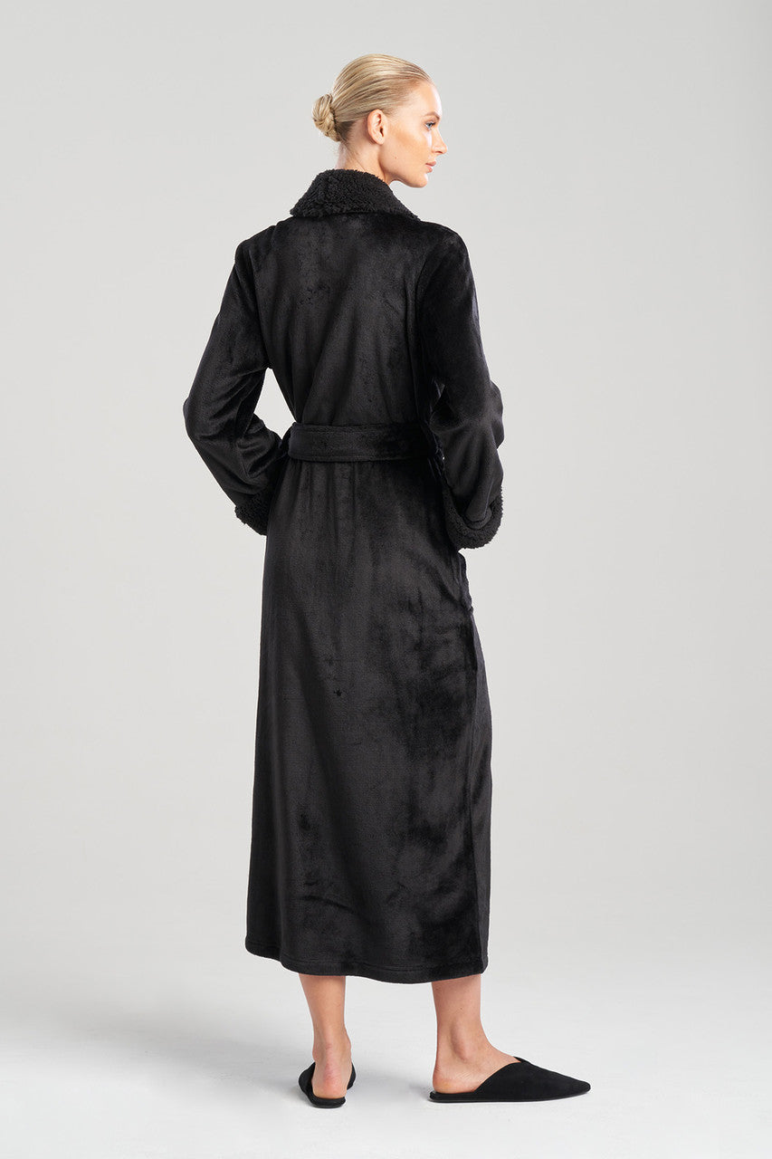NATORI Buy Plush Sherpa Robe in Black Online