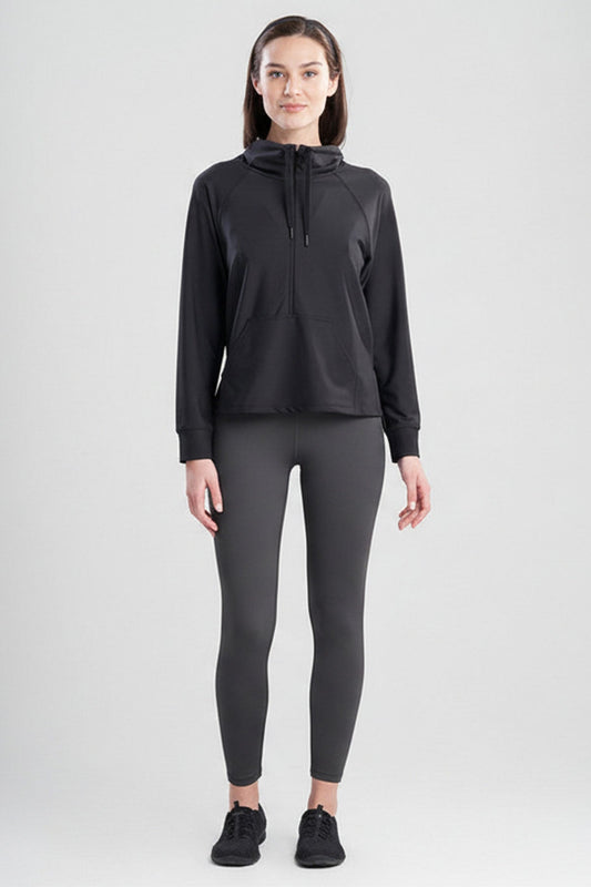 NATORI Buy Solstice Zip Pop Over Top in Black Online