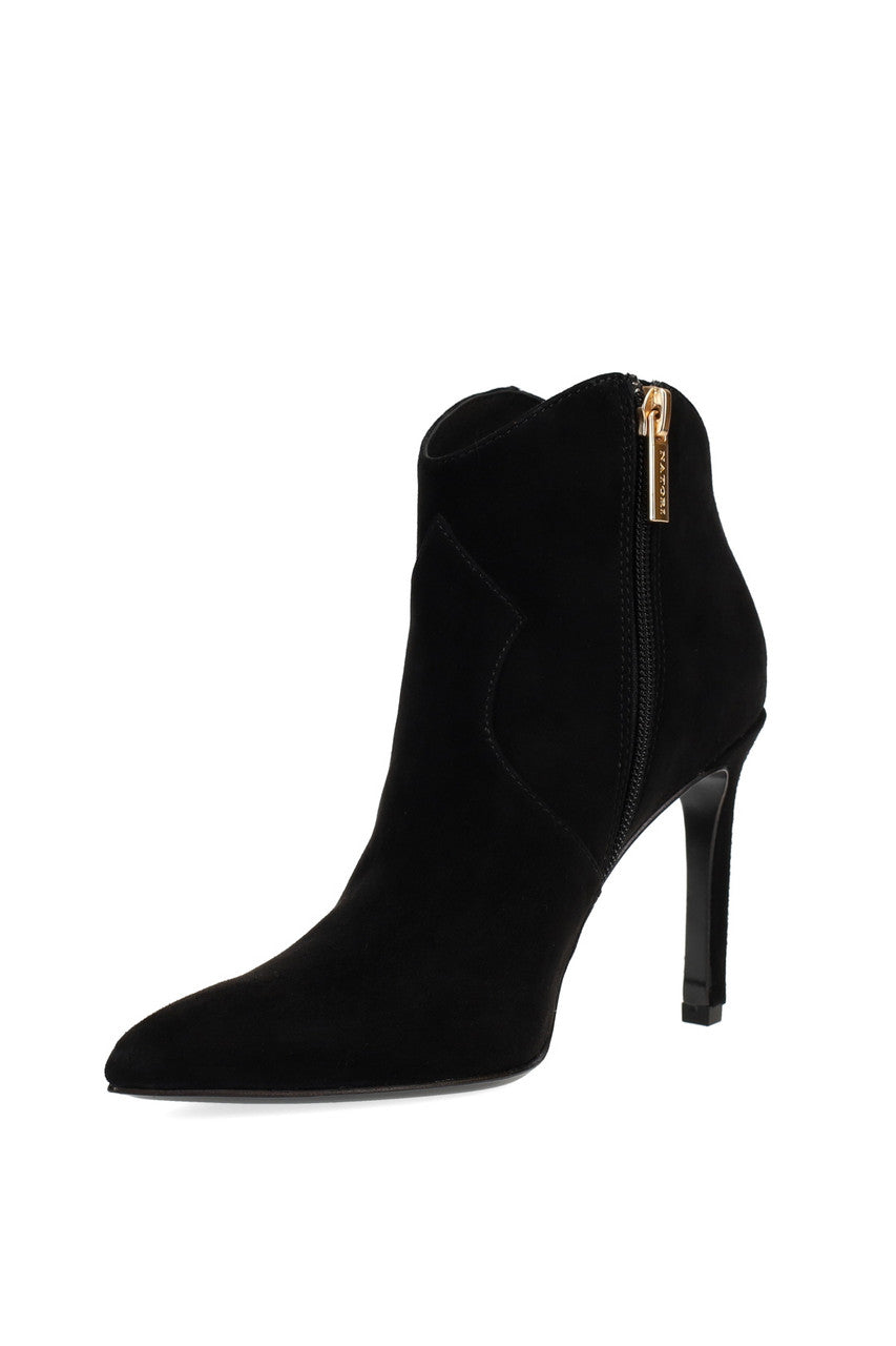 NATORI Buy Leiko Suede Heel Bootie in Black Online