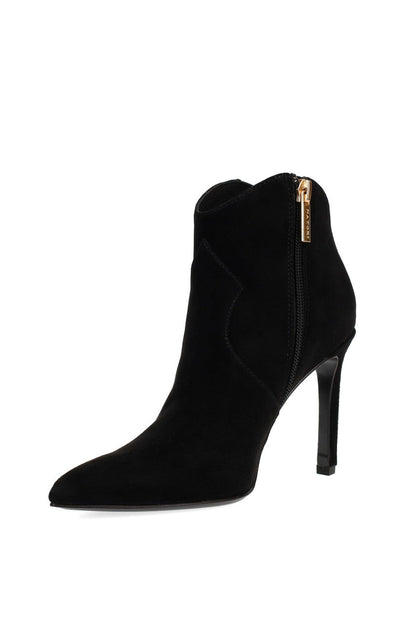 NATORI Buy Leiko Suede Heel Bootie in Black Online