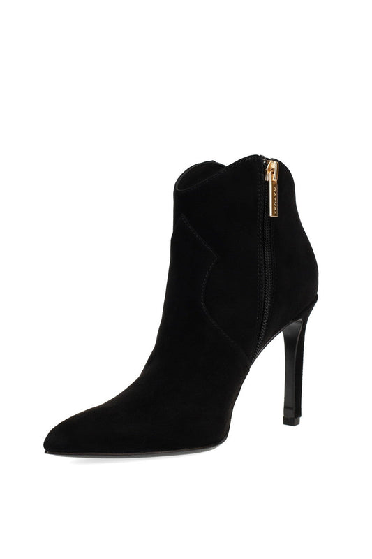 NATORI Buy Leiko Suede Heel Bootie in Black Online