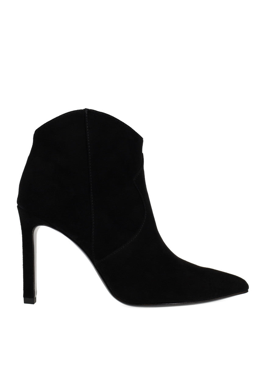 NATORI Buy Leiko Suede Heel Bootie in Black Online