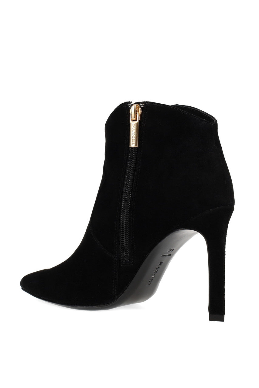NATORI Buy Leiko Suede Heel Bootie in Black Online