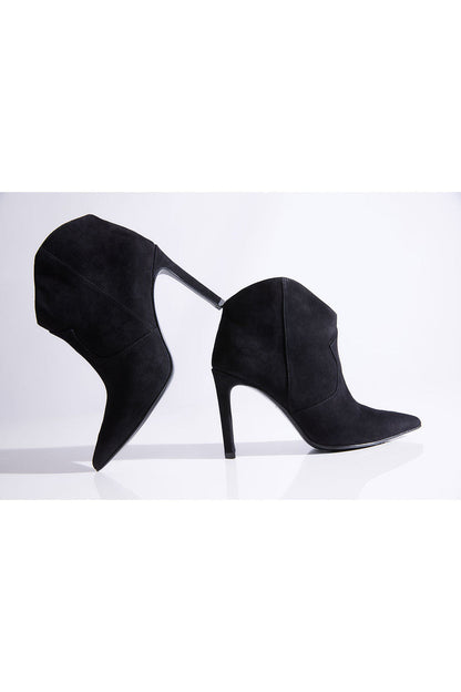 NATORI Buy Leiko Suede Heel Bootie in Black Online