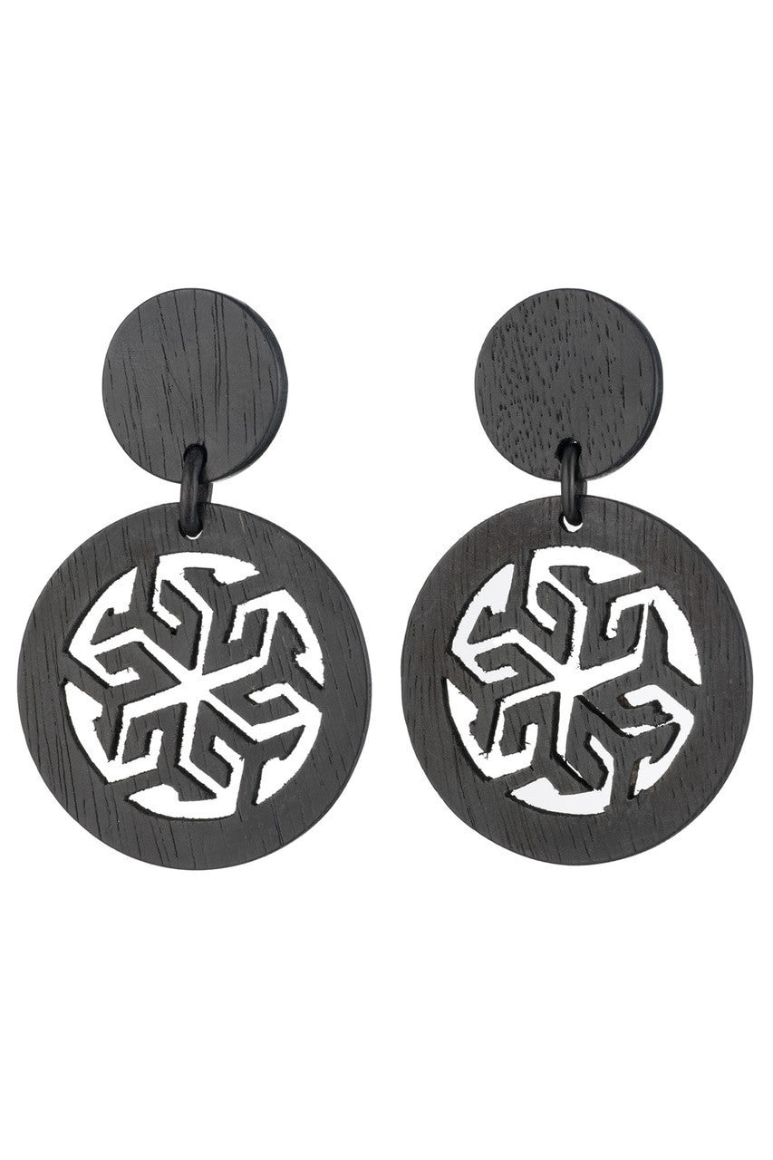 NATORI Buy Horn Round Drop Clip Earrings in Ebony Online