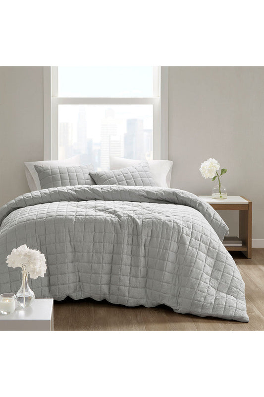 NATORI Buy Cocoon Quilt Top Grey Duvet Mini Set in Grey Online