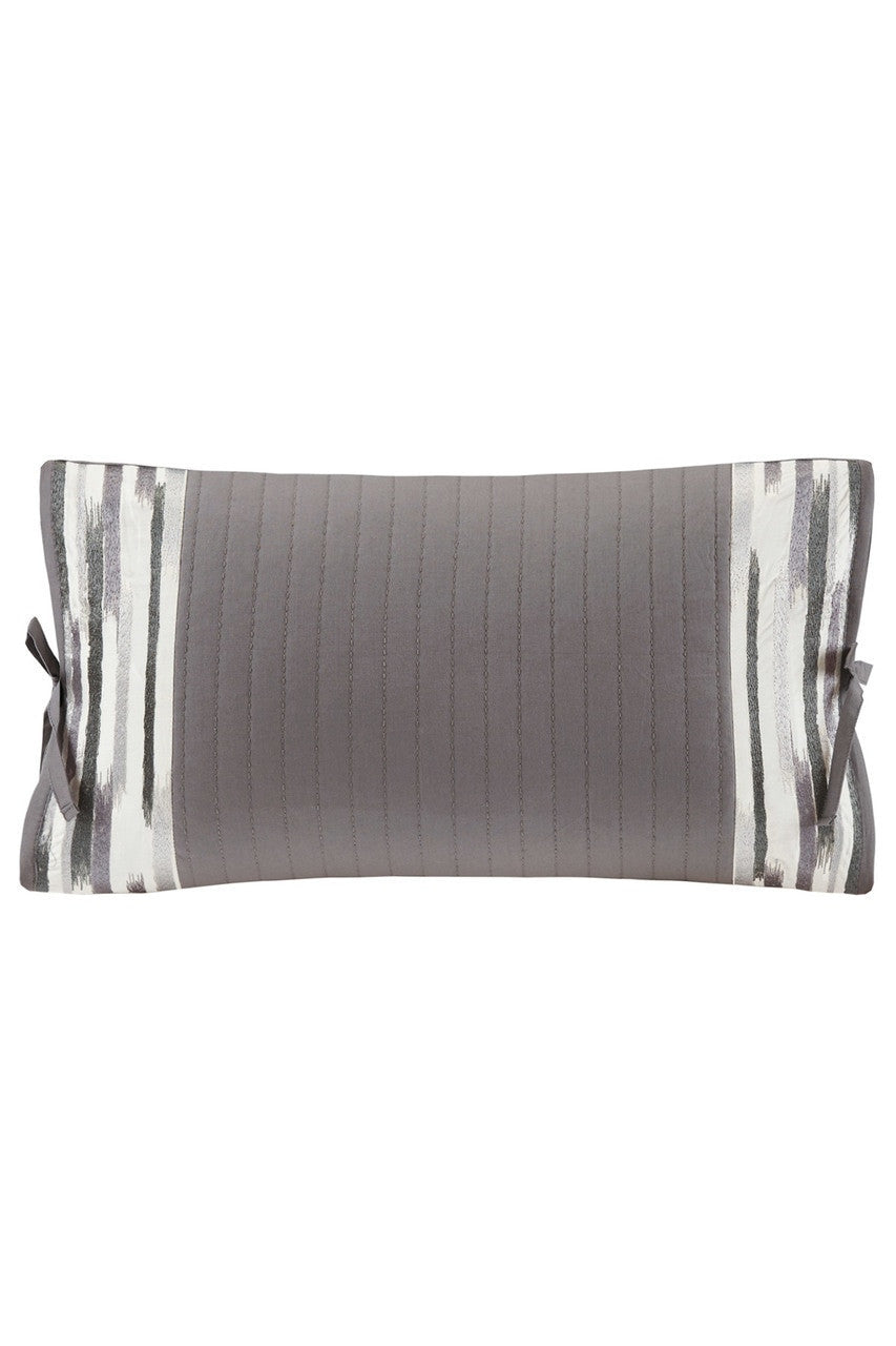 NATORI Buy Hanae Gray Embroidered Oblong Pillow in Multi Online
