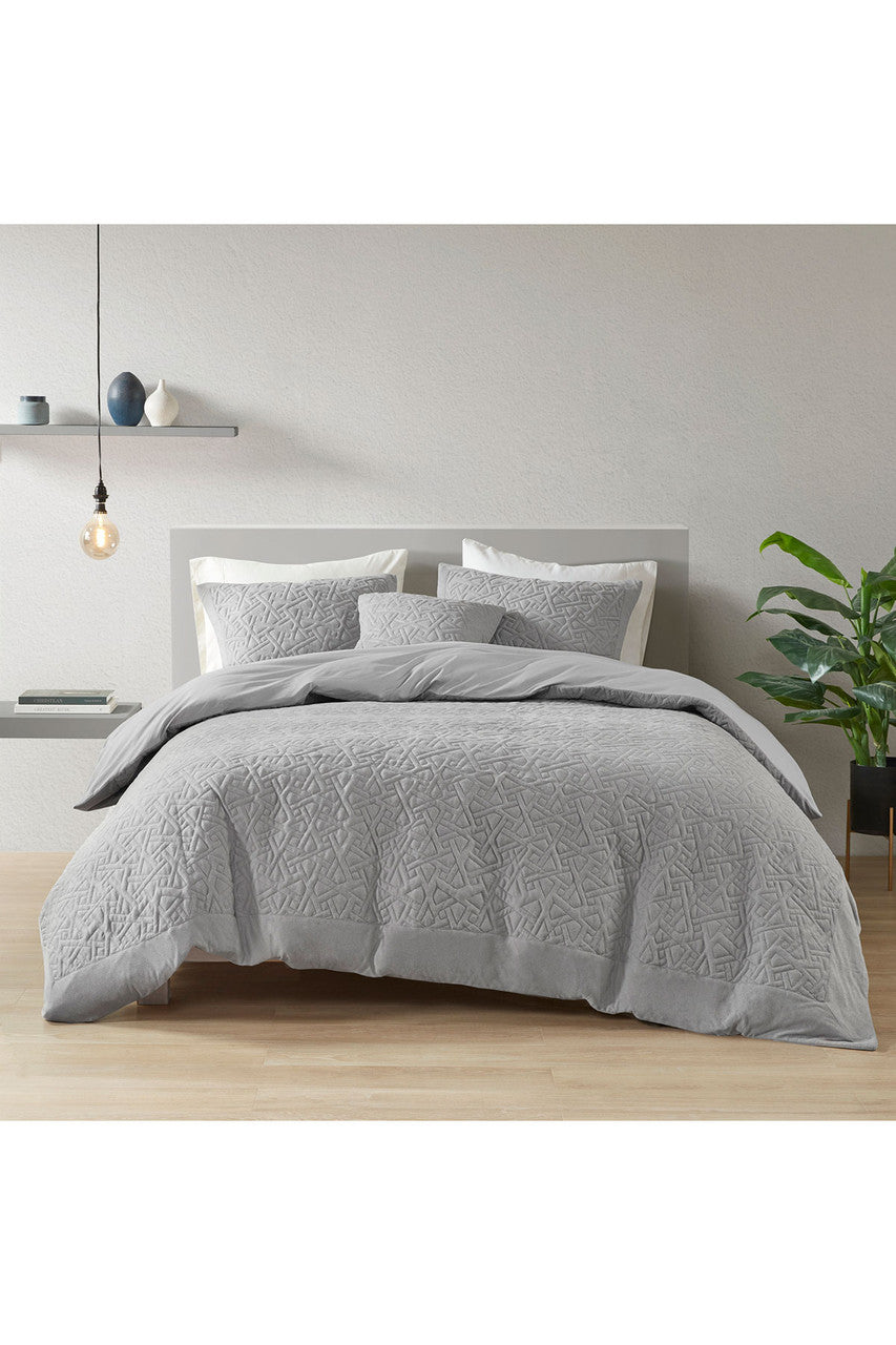 NATORI Buy Origami 3 Piece Grey Comforter Mini Set in Grey Online