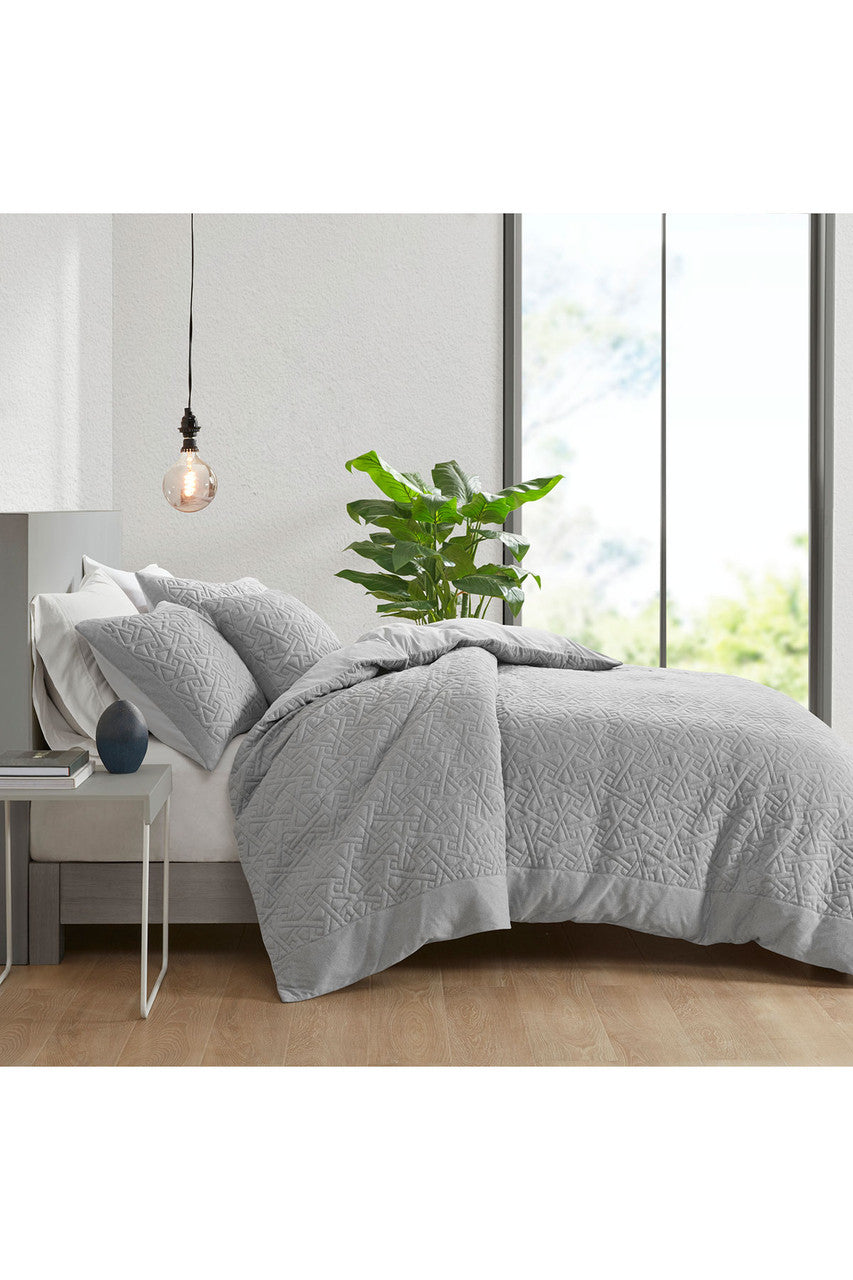 NATORI Buy Origami 3 Piece Grey Comforter Mini Set in Grey Online