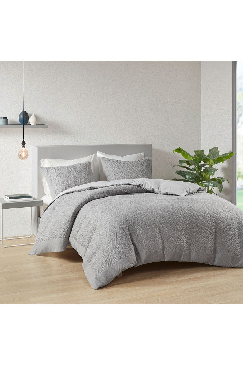 NATORI Buy Origami 3 Piece Grey Comforter Mini Set in Grey Online