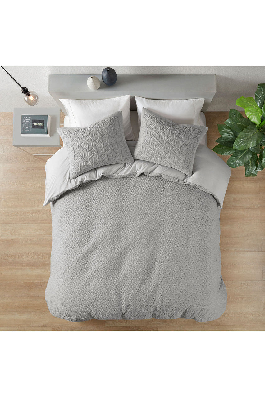 NATORI Buy Origami 3 Piece Grey Comforter Mini Set in Grey Online
