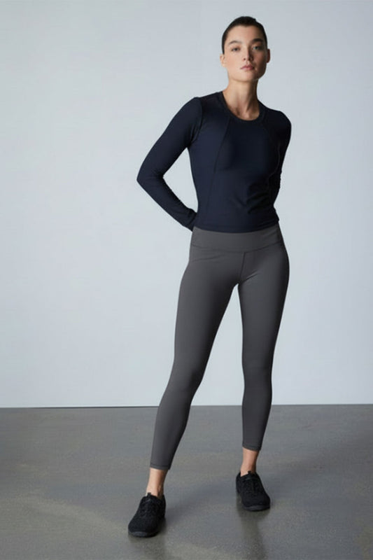 NATORI Buy Solstice Long Sleeve Crop Top in Black Online