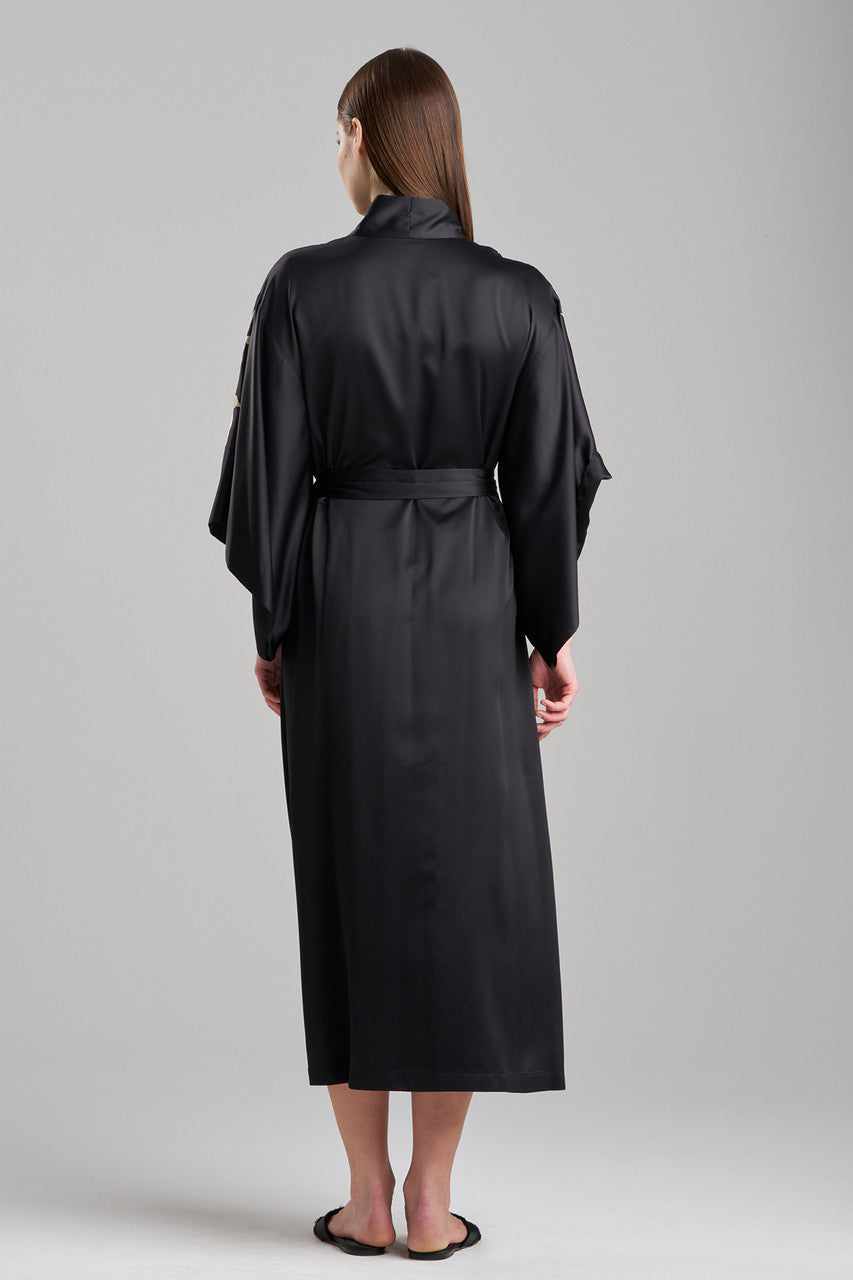 NATORI Buy Peony Blossom Embroidery Robe in Black Online