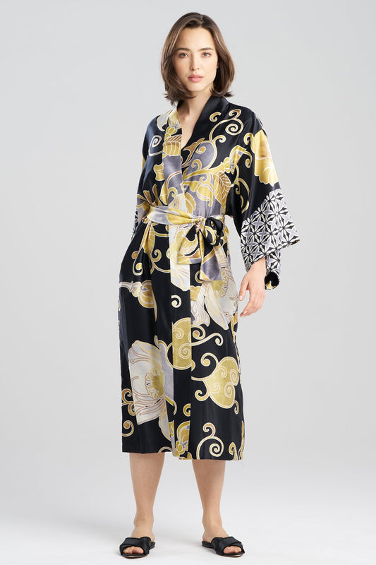 NATORI Deco Printed Charmeuse Robe