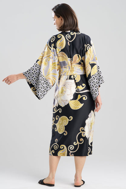 NATORI Deco Printed Charmeuse Robe